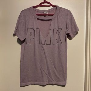 PINK VICTORIA SECRET CUT-OUT TEE